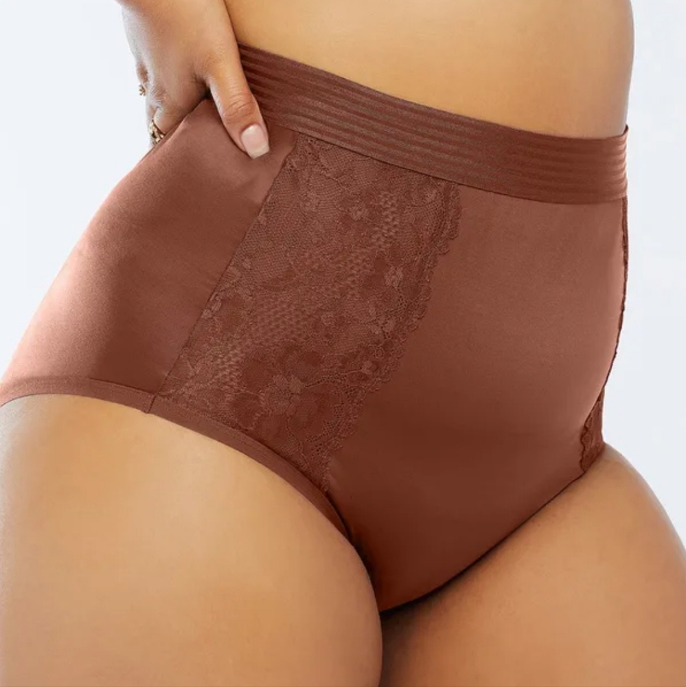 Savage X Fenty high-waist lace brief 3X XXXL - chocolate brown NWT